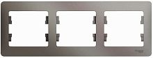 Рамка горизонтальная Systeme Electric Glossa 3-м. платина картинка